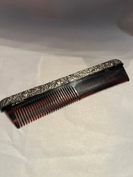 Antique Kent 8 Inch Comb - Silver Marked Encased Comb Made In Great Britain - 160