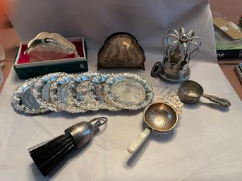 Antique Assorted Miscellaneous Lot Including Crumb Brush And Denmark Crown - 161