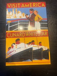 R82 White Star Cunard Metal Sign 11 X 7 1/2