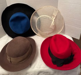 4 Hats: 3 Felt And I 1 Hard Ribbon - H6
