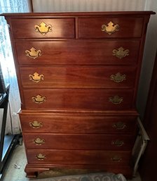 Tall Bureau With 8 Drawers And Brass Handles - Fb2