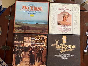 4 Multi Album Sets Include Ma Vlast, Strauss's Der Rosekavauler, La Vie Parisienne, Puccini La Boheme - R3
