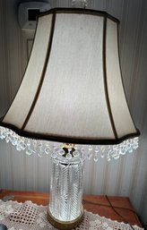 Crystal Lamp With Brass Bass And Finial - Fb10
