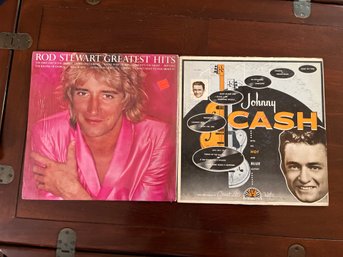 Vintage Rod Stewart And Jonny Cash Albums - R16