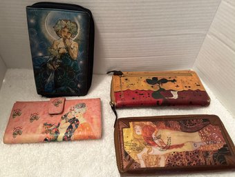 4 Artsy Leather Wallets - Fb23