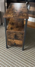 #53 Rustic Wood Like Siide Table 12W X 24D X