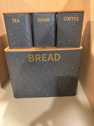 #944 Lot Of 4 Bread Box & Cannister Set
