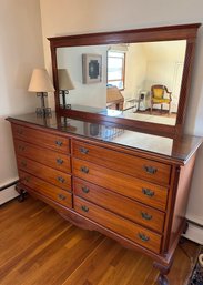 2 Pieces: Dresser W/mirror And Tall Bureau - 2c