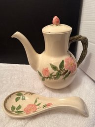Franciscan Tea Pot And Spoon Rest - H17