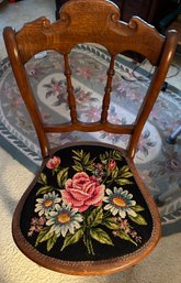 Hand Stitched Cushion On Antique Chair - Bb6