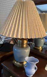 Porcelain And Brass Vintage Lamp With USA Vase - Bb7
