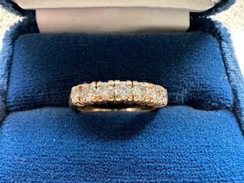 14k Yellow Gold And 7 Diamond Anniversary Ring
