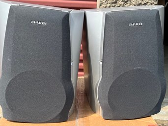 Two Silver AIWA Speakers Model SX-WNAJ70 - R77