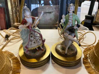 Pair Vintage Courting Figurine Lamps- RARE