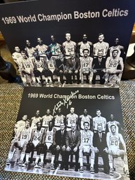 2 Photos: 1969 World Champs Celtics Signed By Mal Graham, Tom Snatch Sanders, Etc. - D35