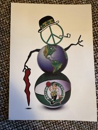 Rare 1990s Boston Celtics Holiday / Christmas Card - D37