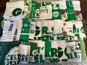 NBA Boston Celtics Fan Towel Lot Of 35 Includes Some Playoff Towels- D39