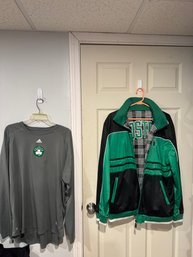 #58 Boston Celtics Reversable Jacked And Shirt -jacket Size XL   Shirt Size XXL