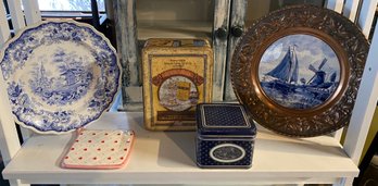 Lot Of Plate & Tins