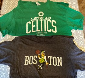 2 Boston Celtics T Shirts Green And Gray -d66