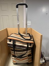 #77 Striped Rolling Overnight Bag
