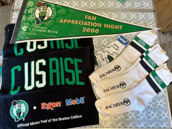 3 Pairs Bacardi Celtics Socks, Baby Celtics Socks, 2 Fan Towels And Fan Appreciation Pendant -d80