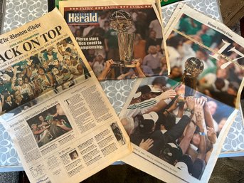 3 Boston Celtics Championship Newspapers-d81