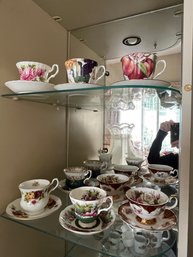 8 Tea Cups And Saucers: Royal Albert, Staffordshire, Dutchess - C10