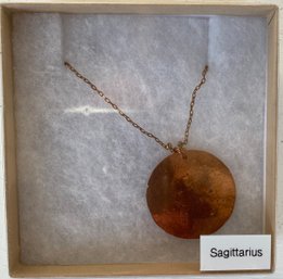Hammered Copper Horoscope Necklace- Sagittarius- NIB