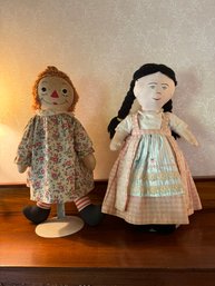 #LR580 Raggedy Ann & Friend Doll 1950's? 17'T