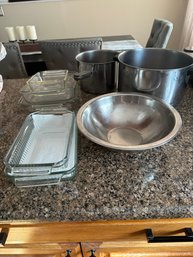 Lot Of 8 Bakeware Pans, Stainless Steel Bowl