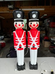 Vintage Pair Of Blow Mold Nutcracker's 30'T