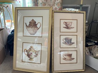 Two Framed Tea Themed Art Pieces - L41