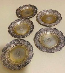 TIFFANY & CO Sterling  5 Nut Dishes