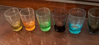 #460 6 Colored Shot Glasses