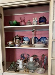 #469 Shelf Lot Of Lenox, Handpainted Plates, Prudence China & Misc