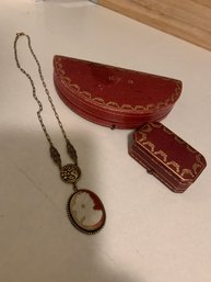 Vintage Cartier Boxes & Cameo Necklace