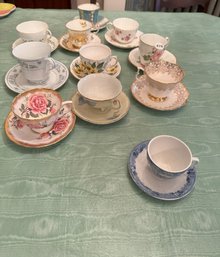 #476 Lot 10 Of Tea Cups (including Royal Albert, Elizabethian, Adderley, LINNGING)