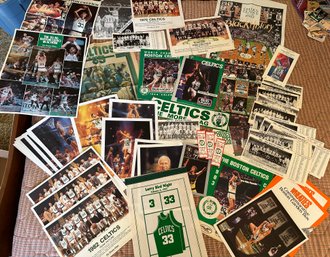 Loads Of Vintage Boston Celtics Memorabilia Plus Larry Bird Pennant - CBL11
