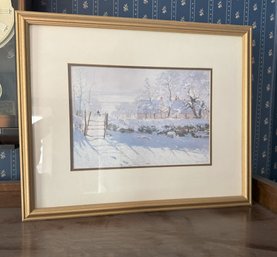 #486 Claude Monet Winter Scene Print
