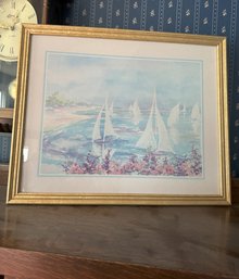#490 Framed Sailboats Print