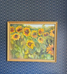 #497 Framed Flower Painting Signed T Joiner