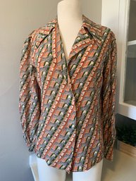 Vintage Gucci 1970s Zebra Blouse