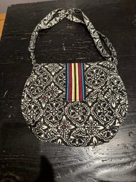 Black & White Vera Bradley Barcelona Stripe Handbag