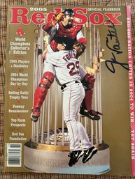 Jason Varitek Autographed Red Sox 2005 World Champ Collectors Ed Yearbook - BL176