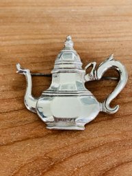 Sterling Silver Teapot Brooch