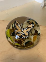 Maude & Bob St.Claire Art Glass Butterfly Paperweight