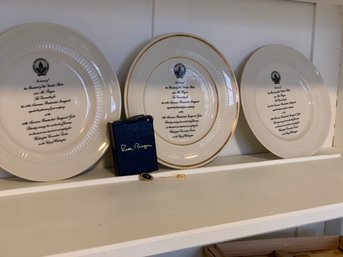 Ronald Reagan Inauguration (3) Plates & Pin