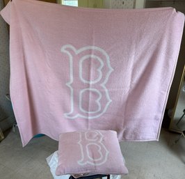 Pink Red Sox Blanket & Pillow