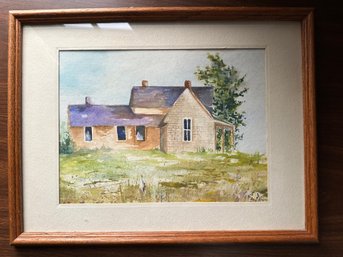 Pretty Watercolor Painting Signed TMT - D